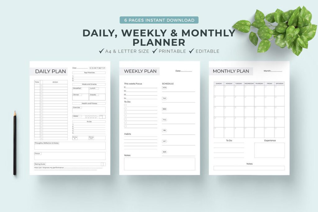 daily weekly monthly planner