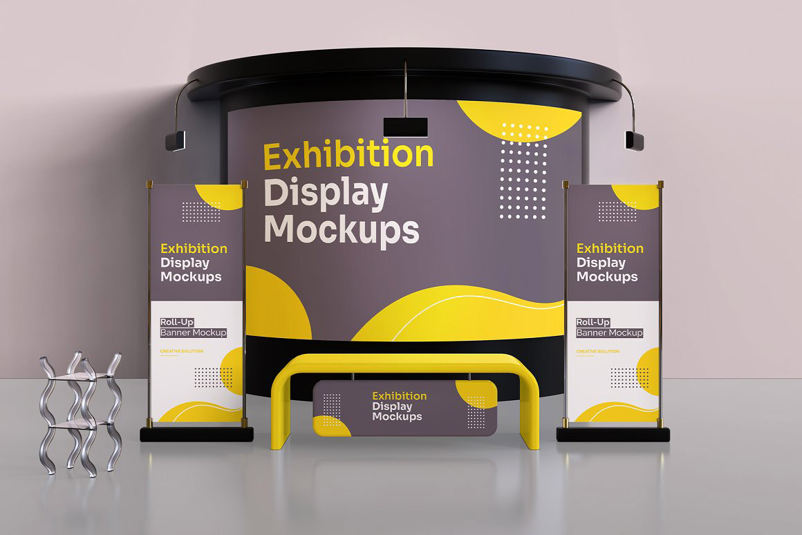 exhibition mockup exhibit display mockup booth exhibit display mockup mock up stand exhibition backdrop wall